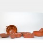 Modern design pattern color with personalised business logo is terracotta dish set safe for cooking