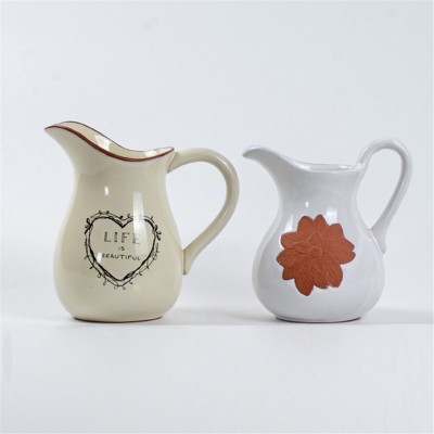 Best art home decor medium temperature firing terracotta pitcher vase online shop China website