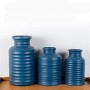 Modern design pattern color with personalised business logo blue glazed terracotta vase