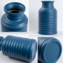 B2B wholesale high end blue glazed terracotta vase sets best seller in France