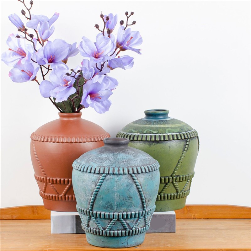 Best art home decor medium temperature firing weathered terracotta vase online shop China website