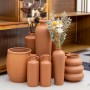 Modern design pattern color with personalised business logo terracotta bud vases