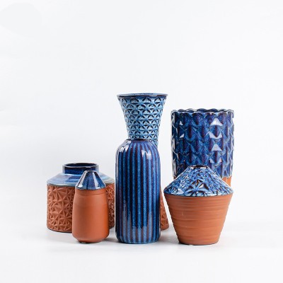 Best art home decor medium temperature firing difference between terracotta and clay vase online shop China website