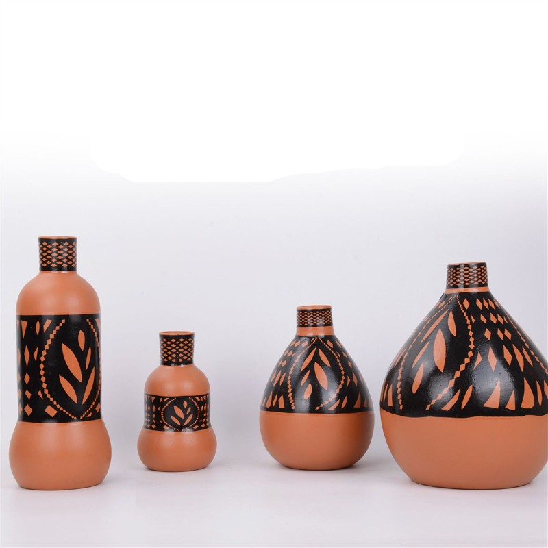 Best art home decor medium temperature firing hand painted terracotta vases online shop China website