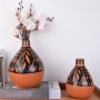 Modern design pattern color with personalised business logo hand painted terracotta vases