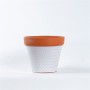 Modern design pattern color with personalised business logo terracotta planters with drainage holes