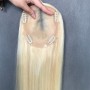 d silk base hair topper lace base clips