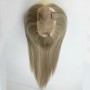 e human hair topper silk base back view