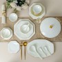 Modern design pattern color with personalised business logo white china dinnerware sets