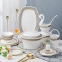 Best custom factory stores bulk fine bone china dinner set 64 pieces kitchen serveware