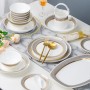 Modern design pattern color with personalised business logo bone china dinner set 64 pieces