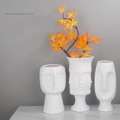 Bespoke best white ceramic face vase pottery crafts online shop Made in CHINA website