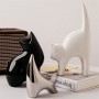 Best custom factory stores bulk beautiful porcelain gift ceramic cat sculpture