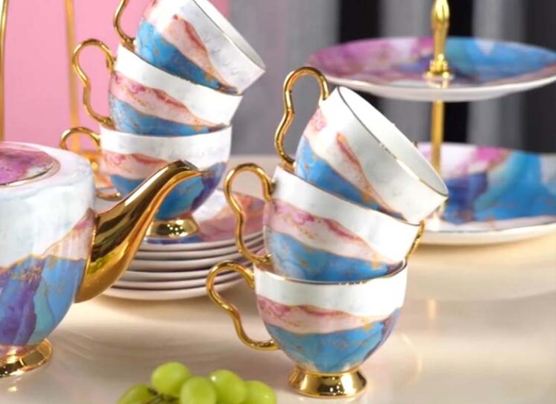 Chinese luxury best dinnerware oem china manufacturer ceramic tea cup set