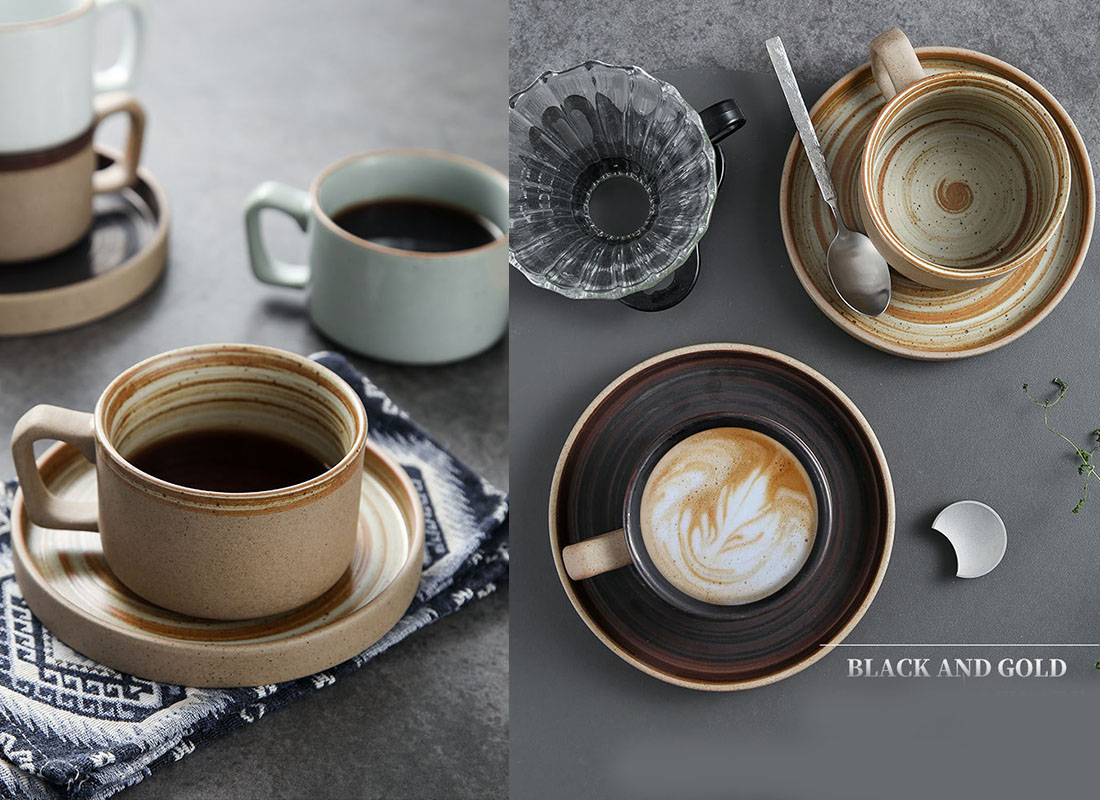 B2B wholesale high end microwave safe chinaware include stoneware coffee mugs