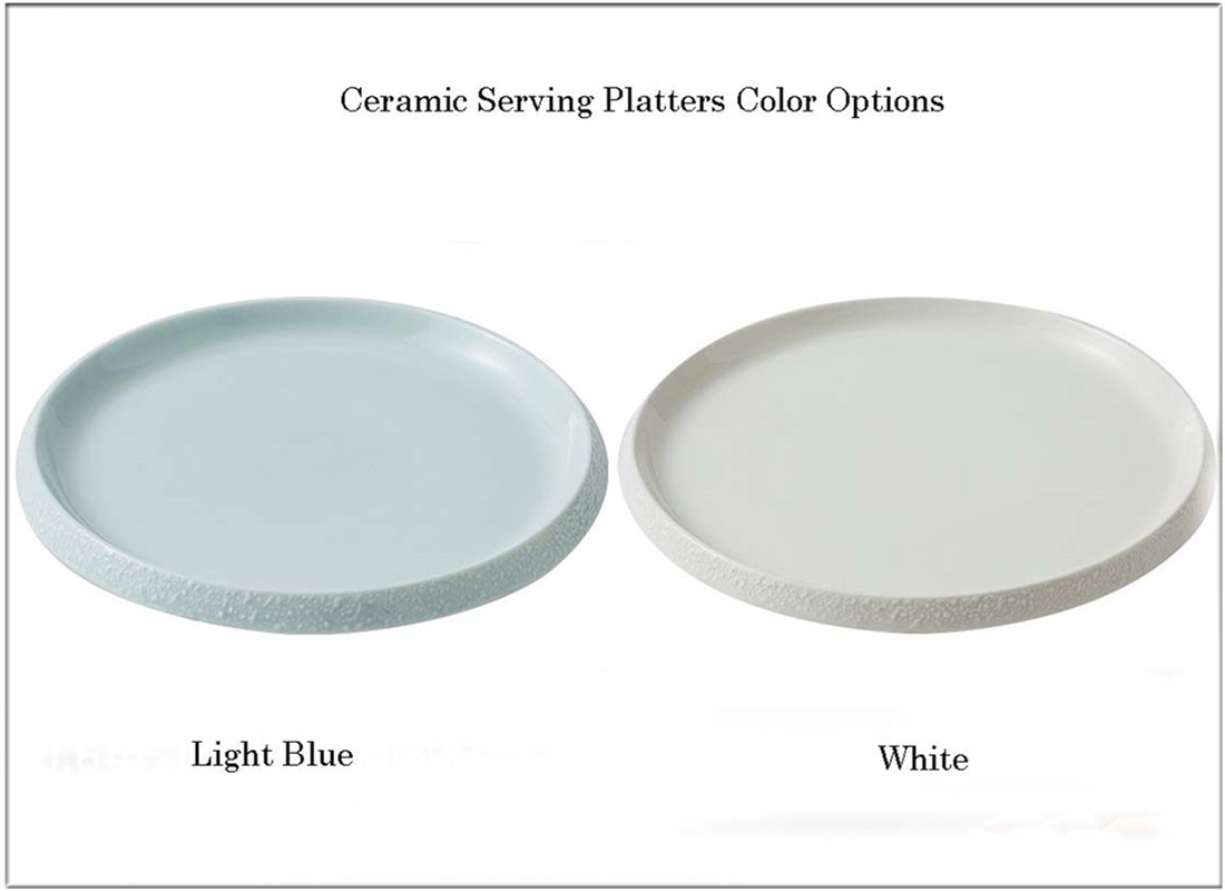 Best custom factory stores bulk beautiful kitchen serveware white ceramic serving platters