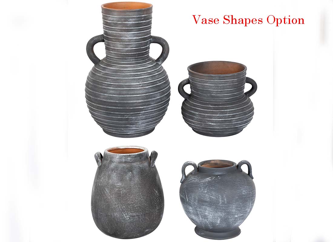 Best custom factory stores bulk fine matte black terracotta vase popular in germany