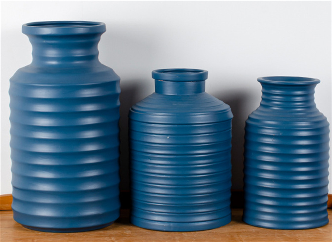 Best custom factory stores bulk fine terracotta and blue vase popular in germany