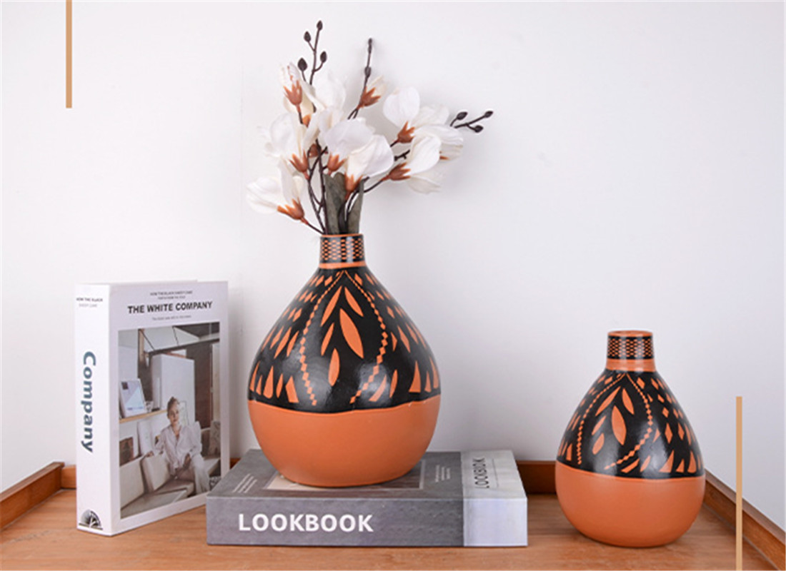 Best art home decor medium temperature firing hand painted terracotta flower vase online shop China website