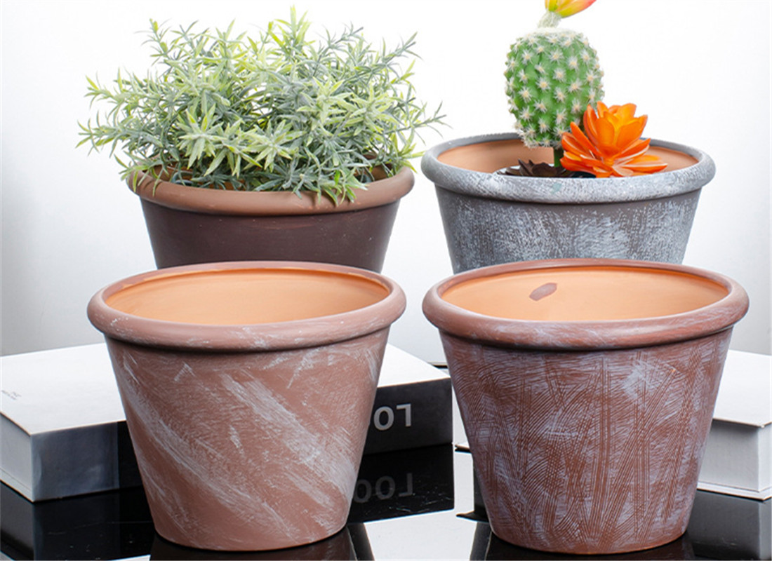 Modern design pattern color with personalised business logo aged terracotta pots for sale