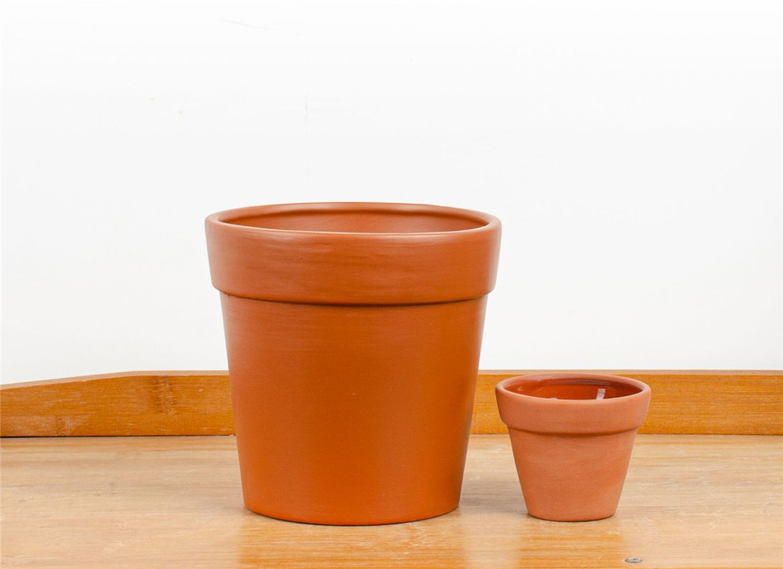 Modern design pattern color with personalised business logo mini terracotta plant pots painted