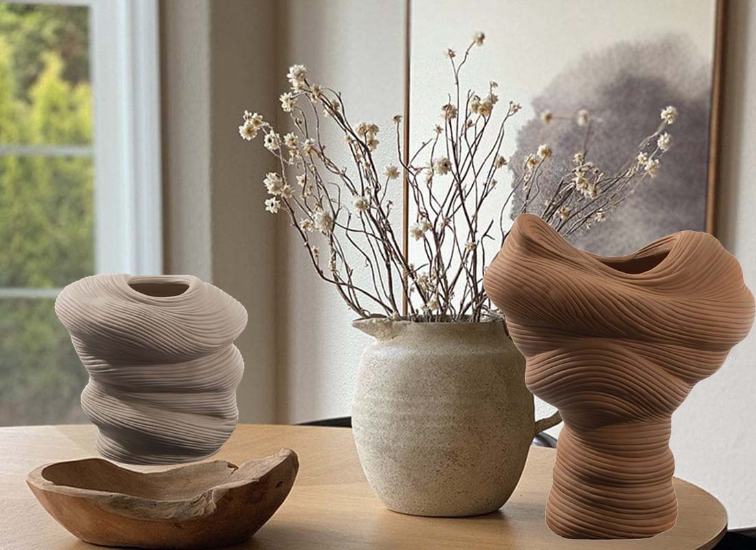 B2B wholesaler selling Best chinaware home decor textured ceramic vase