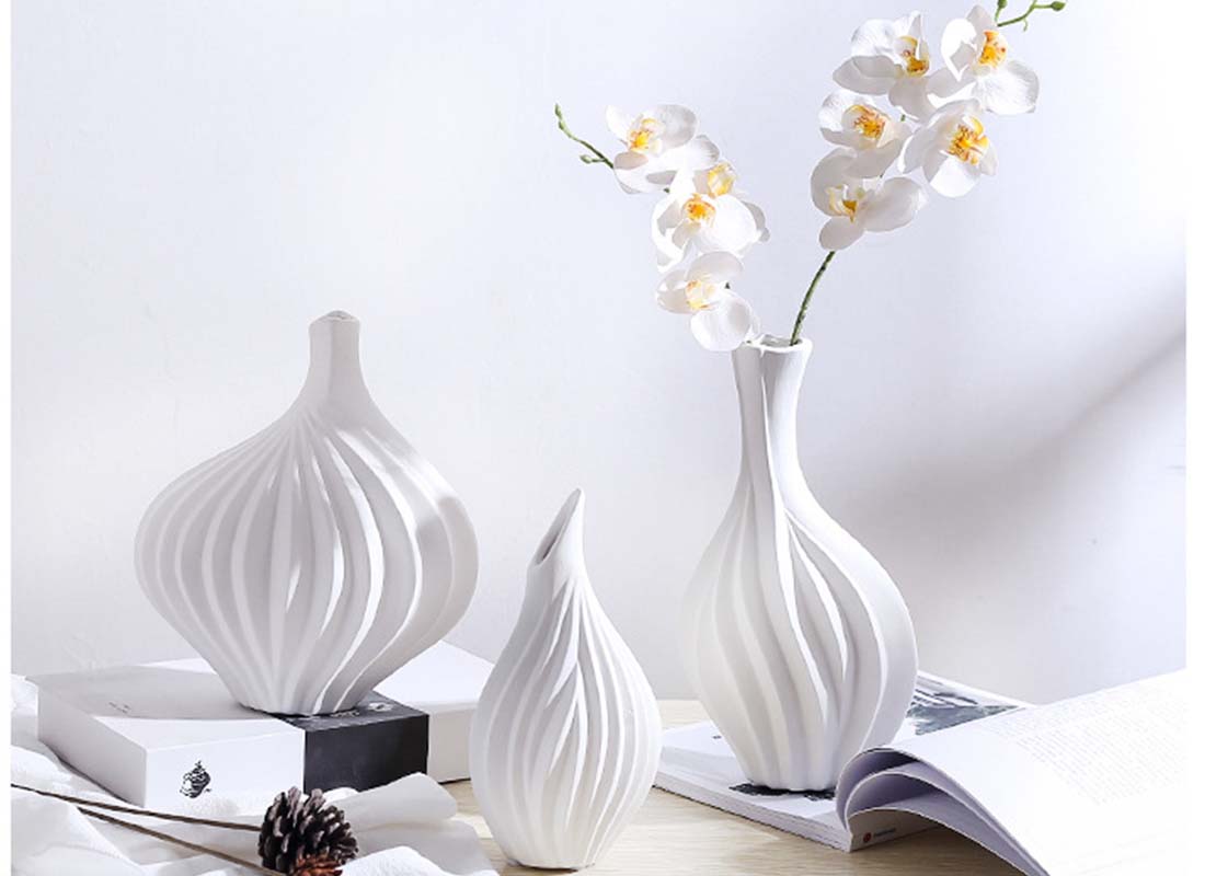 Best custom factory stores bulk beautiful porcelain gift textured white ceramic vase