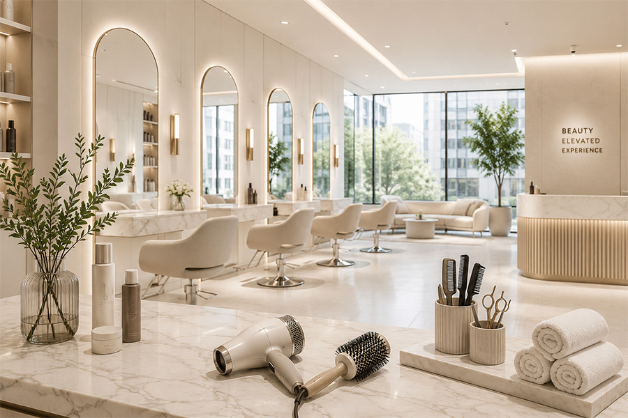 Premium wholesale hair supplier salon interior and professional workstation