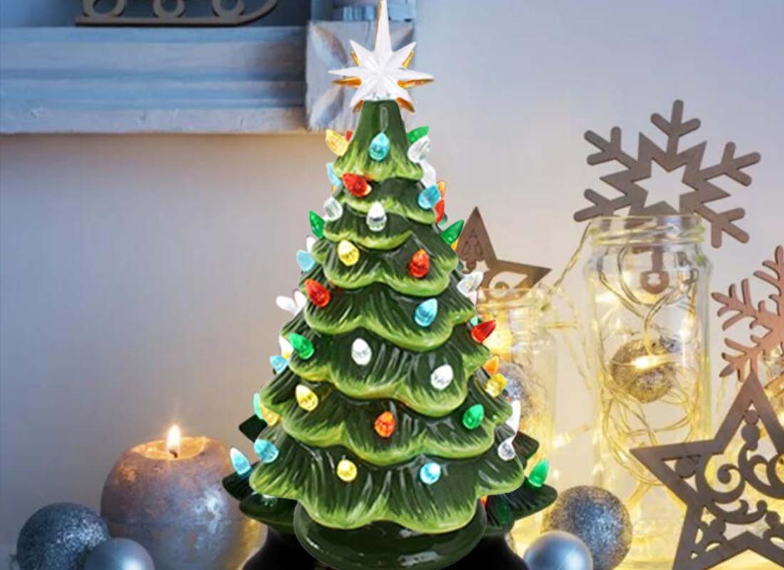 Best art deco home stoneware suppliers bulk wholesale green ceramic christmas tree