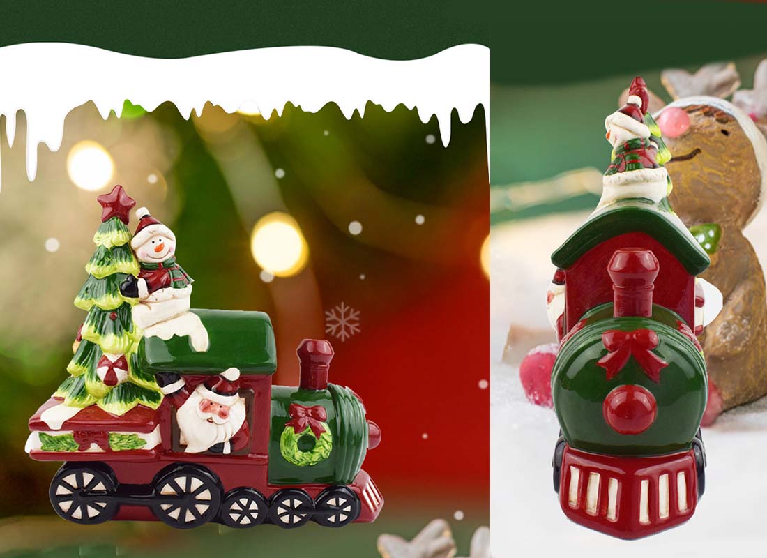 famous maker handmade personalised business logo for ceramic christmas train set