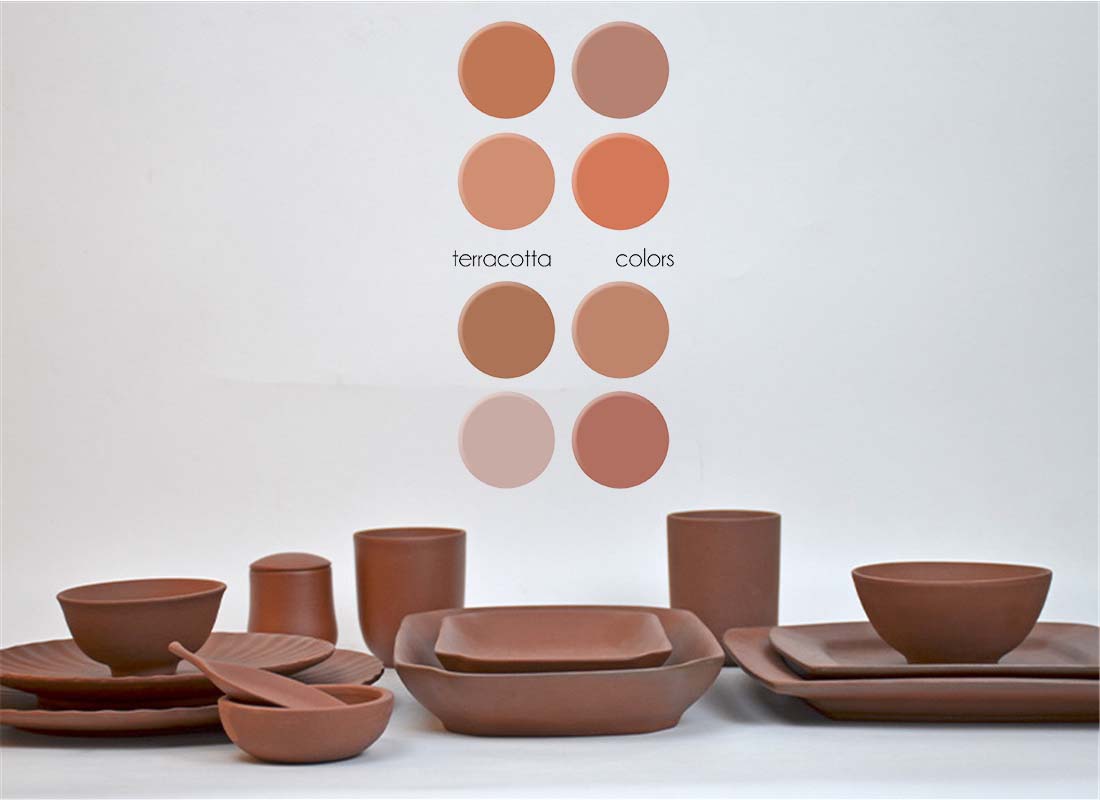 Chinese manufacturer Bespoke luxury red ware what is the color terracotta plates best selling in Italy