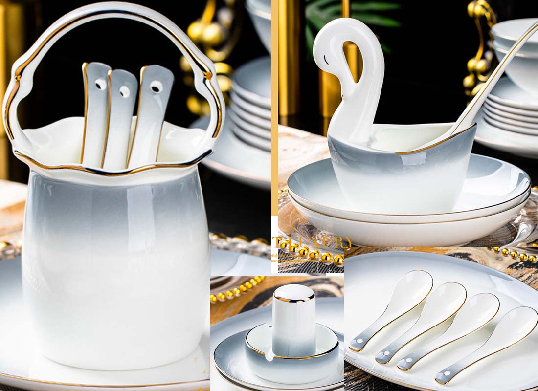 B2B wholesale high end bone china sets for hotel