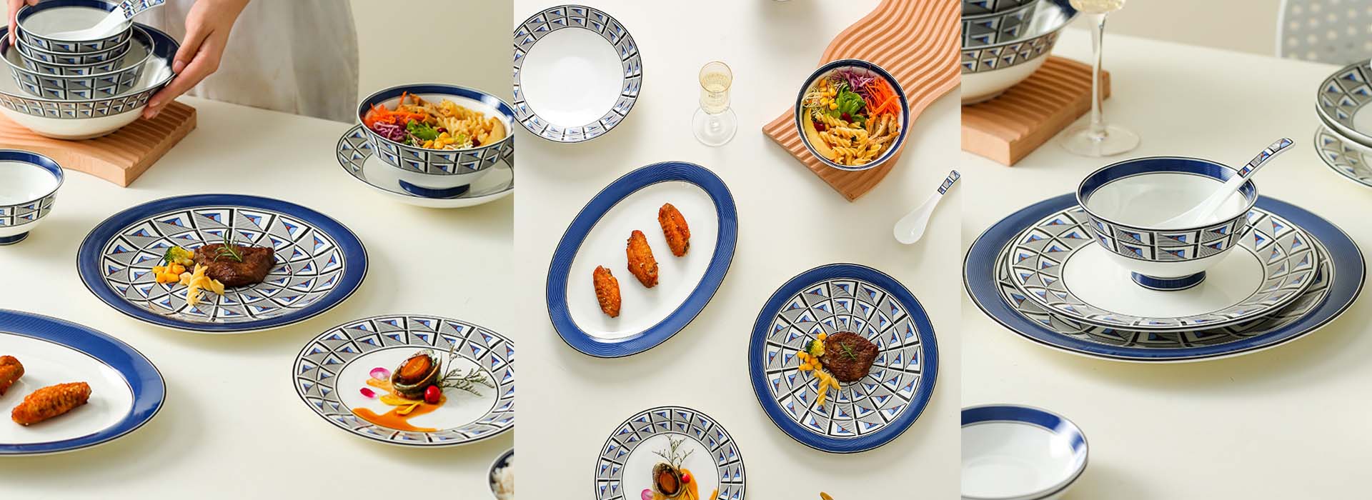 Best ceramic suppliers customized fine bone china dinner set low moq tableware at wholesale prices