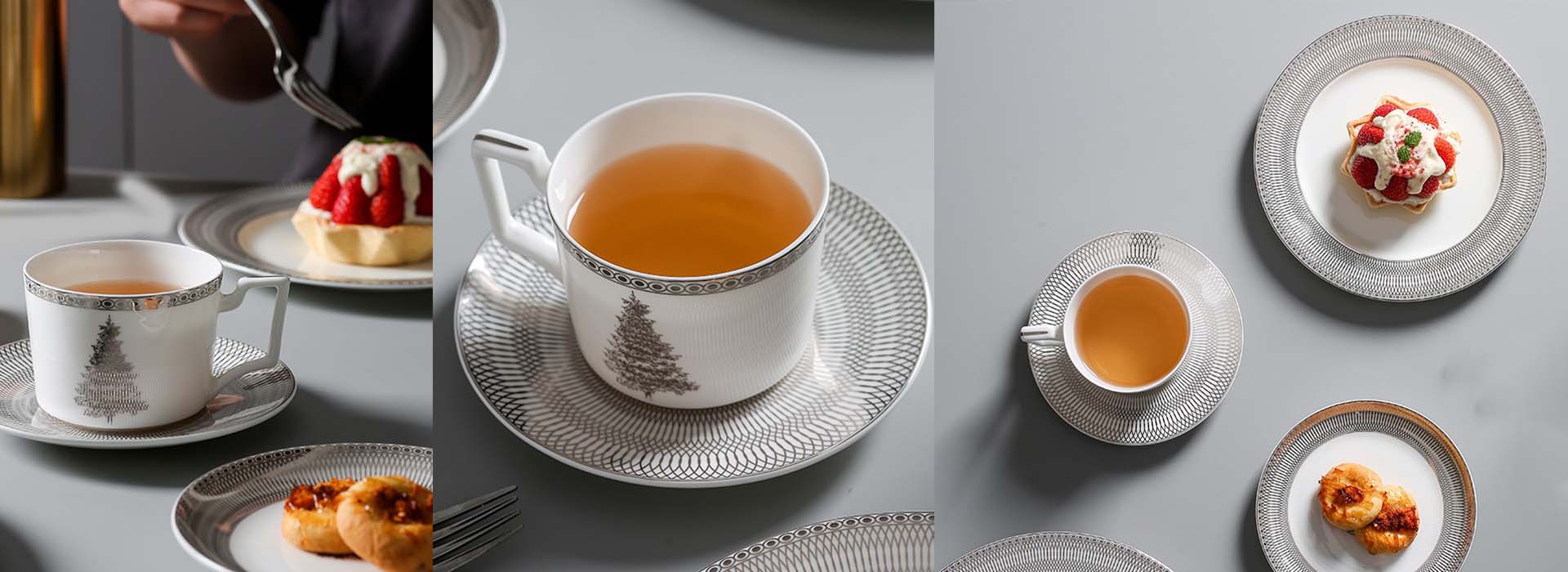 Chinese manufacturer Bespoke luxury fine bone tea set best selling in UK