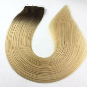 Top view of remy human hair extensions supplied directly for salon wholesale and professional stylists.