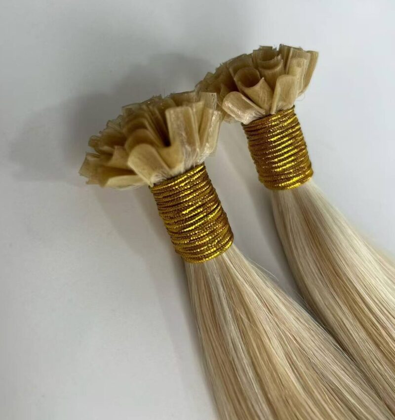 100% real human hair components featuring durable keratin tips designed for long-lasting B2B salon installations.