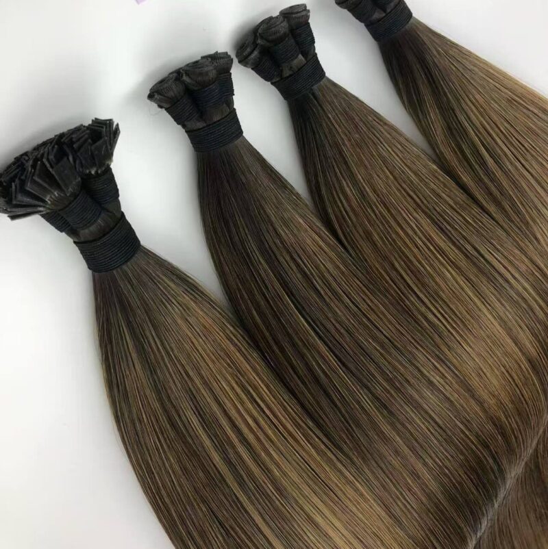 Close-up of cuticle-aligned raw materials demonstrating the durable quality of our professional salon hair extensions