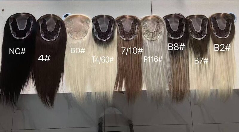 Cuticle-aligned real human hair toppers for women offered by a direct factory vendor for custom boutique orders.