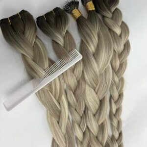remy 100 human hair extensions grey ash silver