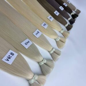 Pure virgin human hair bulk for braiding, featuring cuticle-aligned strands designed for professional stylists.