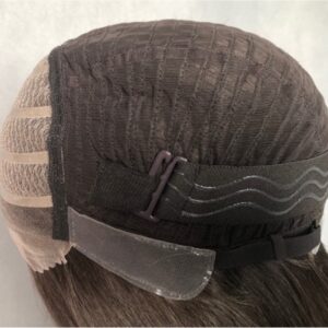 Silicone human hair medical wig with lace front and secure cap construction