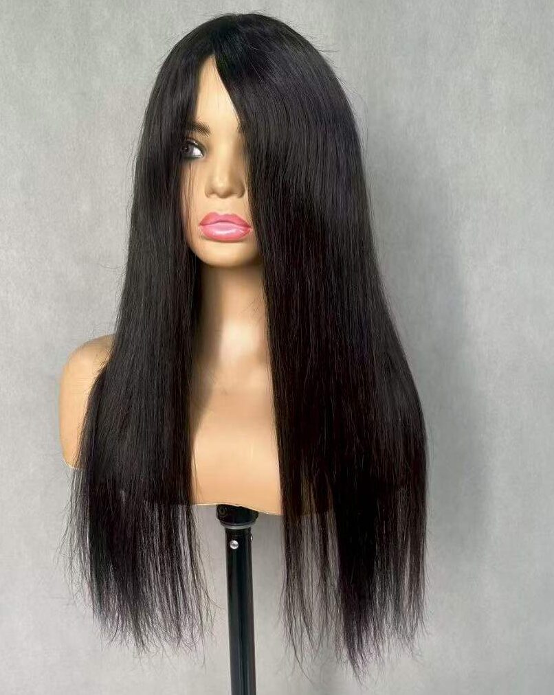 Natural front hairline of long hair toppers on mannequin