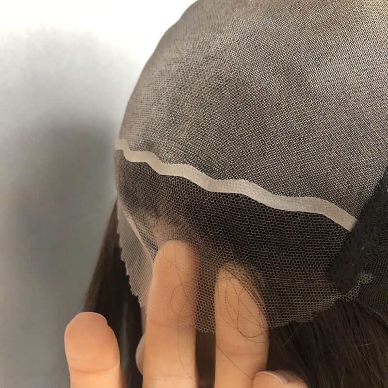 Breathable monofilament top on silicone cap human hair wigs