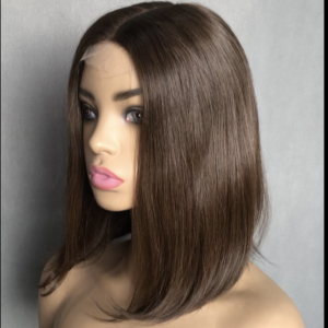 Natural front lace hairline of human hair medical wigs on mannequin